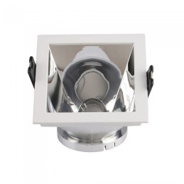 Portafaretto LED da Incasso GU10 Quadrato Colore Bianco con Supporto Inclinato Cromato - SKU 3168 LT2191 ABM SRLS® PORTA FARE...