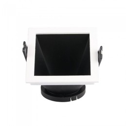 Portafaretto LED da Incasso GU10 Quadrato Colore Bianco con Supporto Inclinato Nero SKU 3165 LT2188 ABM SRLS® PORTA FARETTI S...