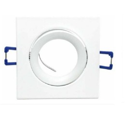 Portafaretto orientabile quadrato colore bianco per lampadina GU10 P20-GU10-B LT3765  PORTA FARETTI SPOT 3,28 €