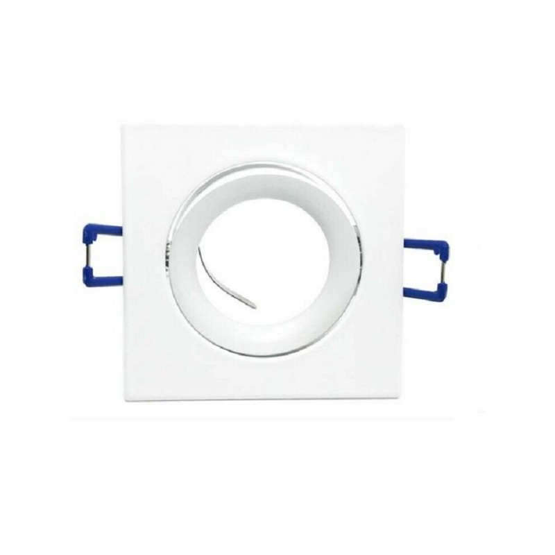 Portafaretto orientabile quadrato colore bianco per lampadina GU10 P20-GU10-B LT3765  PORTA FARETTI SPOT 3,28 €