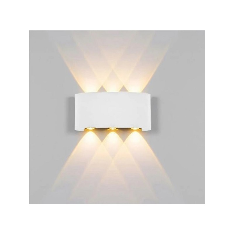 Applique doppio Nero cubo led 6W luce regolabile IP65 faretto a muro parete