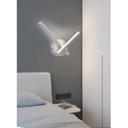 Applique da parete luce naturale 4000k 6w incrociato bianco lampada design moderno decorativo 2 bracci lineareE67-BN LT3610 U...