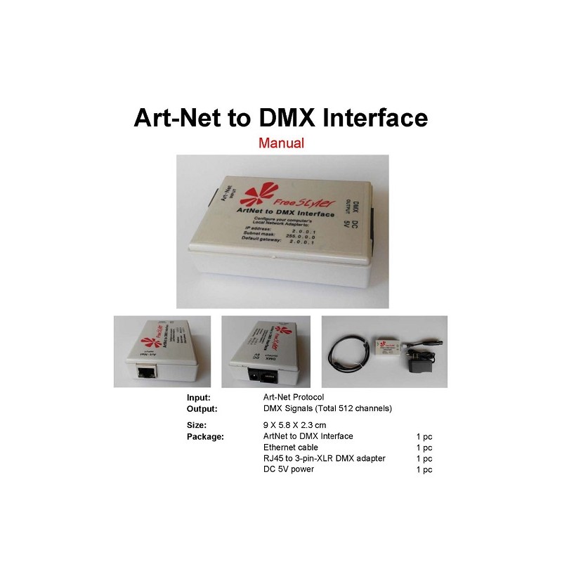 Art-Net to DMX INTERFACCIA FREESTYLE Interface LT2345 ABM SRLS® EFFETTI LASER PAR FUMO BOLLE DMX 128,10 €