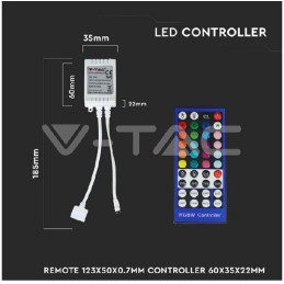 Controller per Strip LED RGB+W Dimmerabile con Telecomando 40 Tasti - SKU 3326 LT2631 ABM  RGB e RGBW 9,15 €