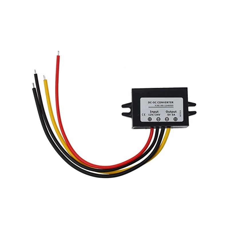 CONVERTITORE DI CORRENTE DC DC IN 12V/24V DC OUT 5V DC 5 AMPERE DISPLAY AUTO xw-1224-5-25w LT3294 ABM  STABILIZZATORI DC-DC 1...