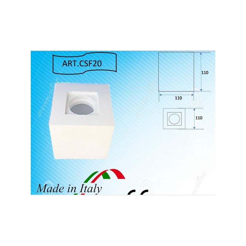 FARETTO CUBETTO IN GESSO GU10 C100 LT1968 ABM SRLS® PORTA FARETTI IN GESSO 13,83 €