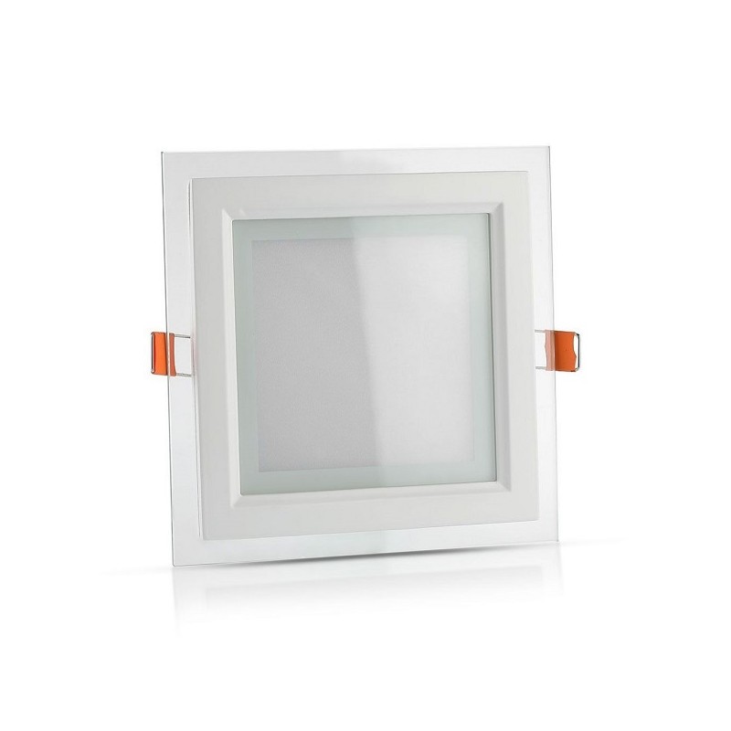 Faretto led 12W bordo in vetro quadrato luce fredda 6500K P125E-QF LT121 ABM SRLS® FARETTI CON BORDINO IN VETRO A INCASSO 6,71 €