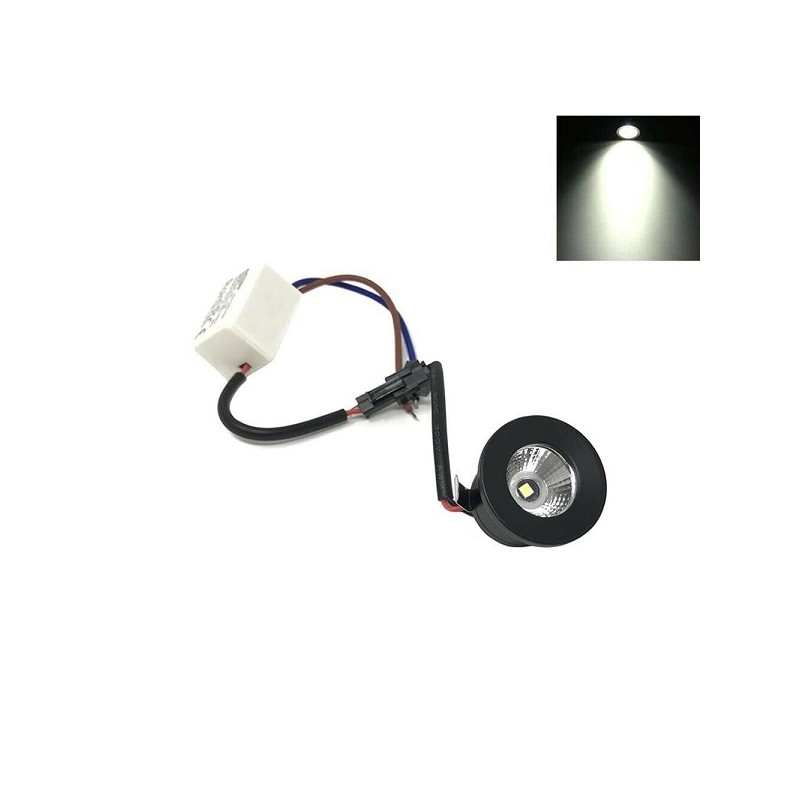 FARETTO LED 1W 3000k A INCASSO MINI PUNTO LUCE CALDA BORDO NERO P-31-NC LT3239  PUNTI LUCE 3,07 €