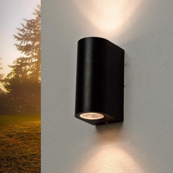Lampada da esterno up & down per parete color nero 2x GU10 IP65 Lam