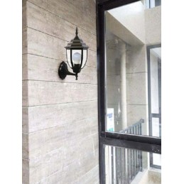 Lanterna da giardino antica lampada parte applique esterno a muro retrò nera ES09-N LT3617 UNIVERSO PER USO ESTERNO IP65 11,19 €