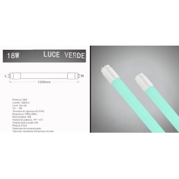 Neon T8 120 cm luce Verde 18W vetro T8-120-BV LT3606  NEON A LED 4,94 €