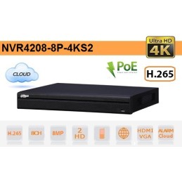 Nvr 8 canali 1U 8 porte PoE 4K & H.265 Video Recorder NVR4208-8P-4KS2 LT2951 ABM SRLS® DVR-XVR-NVR 266,45 €