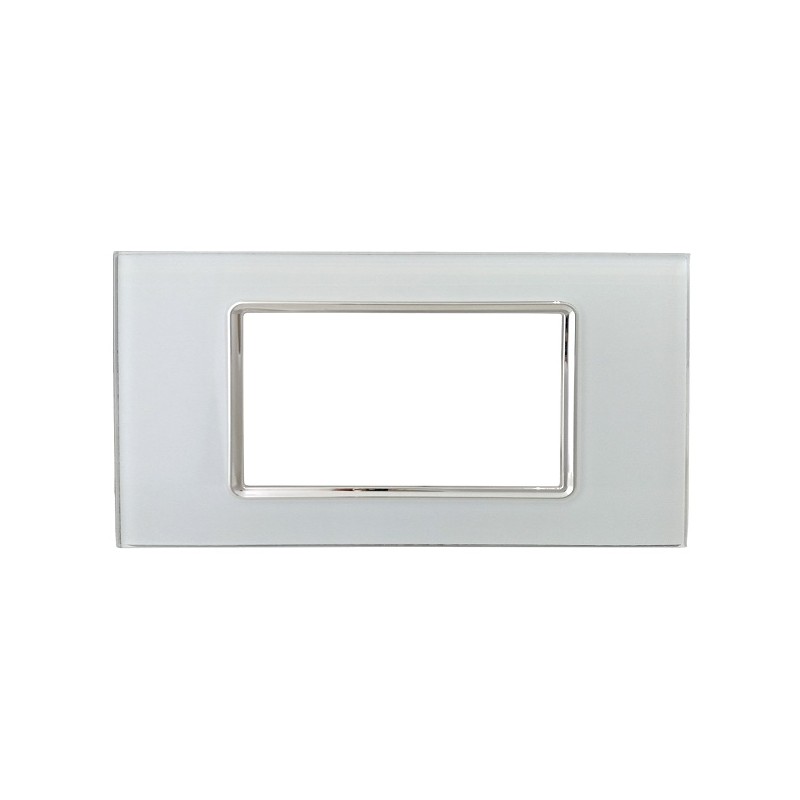 PLACCA 4 MODULI 504 VETRO BIANCO COMPATIBILE BTICINO LIVING tot8004BL-1 LT1304 ABM SRLS® compatibili bticino living 8,37 €