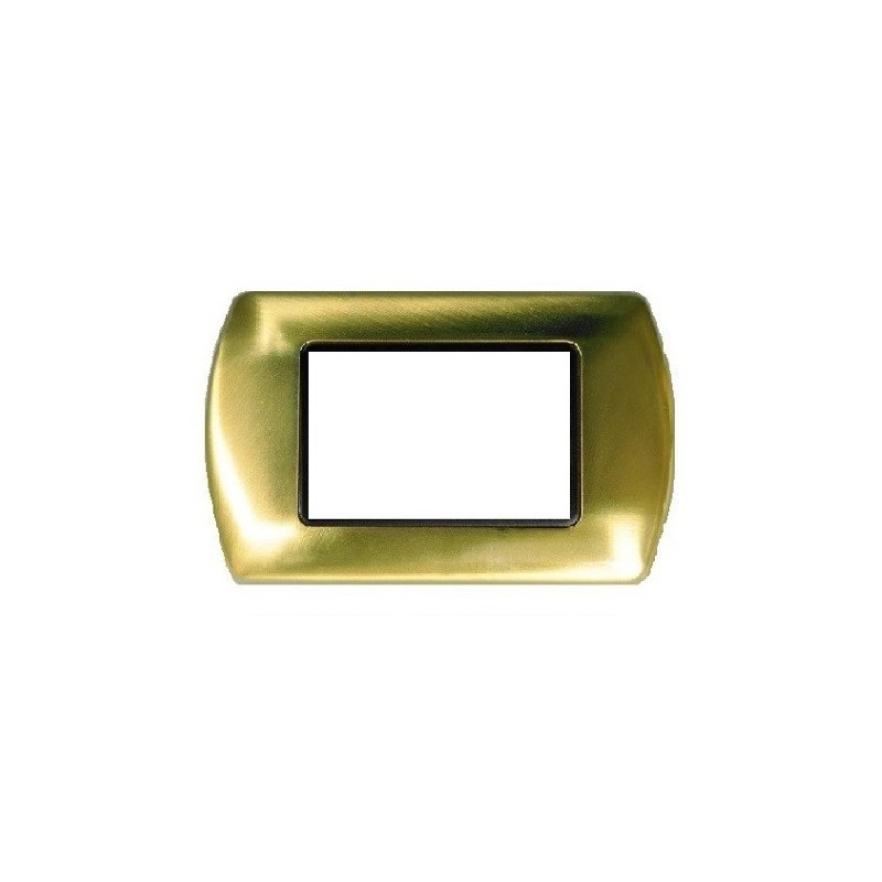 Placca 4 posti in metallo Compatibile Bticino LIVING International Oro spazzolatoTOT 8804 T-06 TOT 8804 T-6 LT3465  compatibi...