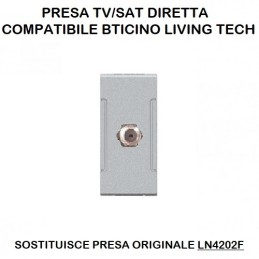 PRESA SAT TV MASCHIO COMPATIBILE LIVING TOT825A - GRIGIO LT1283 ABM SRLS® compatibili bticino living 2,05 €