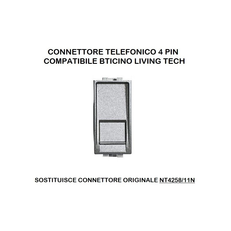 PRESA TELEFONO compatibili bticino living international TOT828A GRIGIO LT1978 ABM SRLS® compatibili bticino living 3,42 €