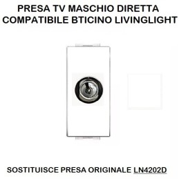 PRESA TV DIRETTA COMPATIBILE LIVING TOT826B BIANCO LT1284 ABM SRLS® compatibili bticino living 3,42 €