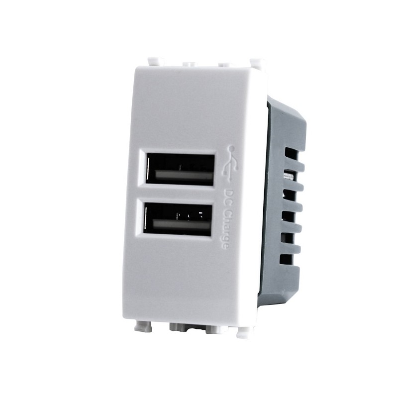 PRESA USB DOPPIA USCITA 5V 2 AMP COMPATIBILE VIMAR PLANA TOT621B BIANCO LT2779 ABM SRLS® COMPATIBILI VIMAR PLANA 8,33 €