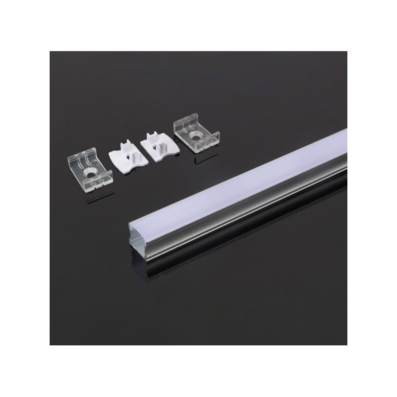 Profilo in Alluminio per Strip LED (Max l: 12,5mm) Copertura Satina