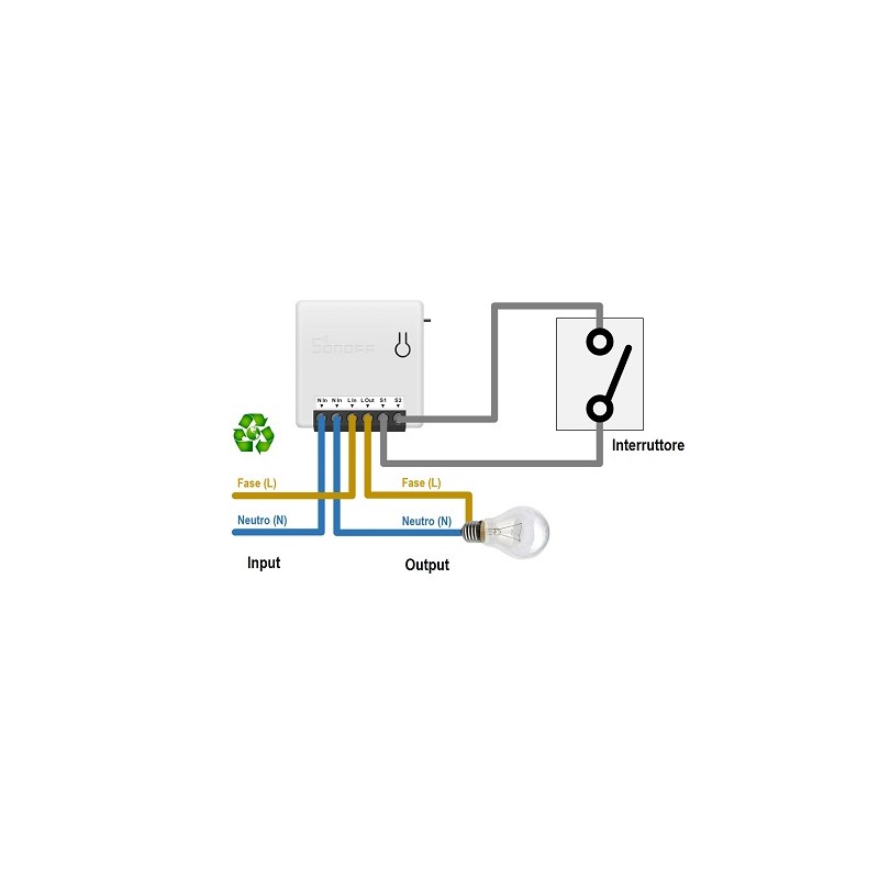 SONOFF MINI DIY Smart Switch WiFi Interruttore Compatibile con Alexa e Google Assistant LT2196 ABM SRLS® SMART HOME E DOMOTIC...