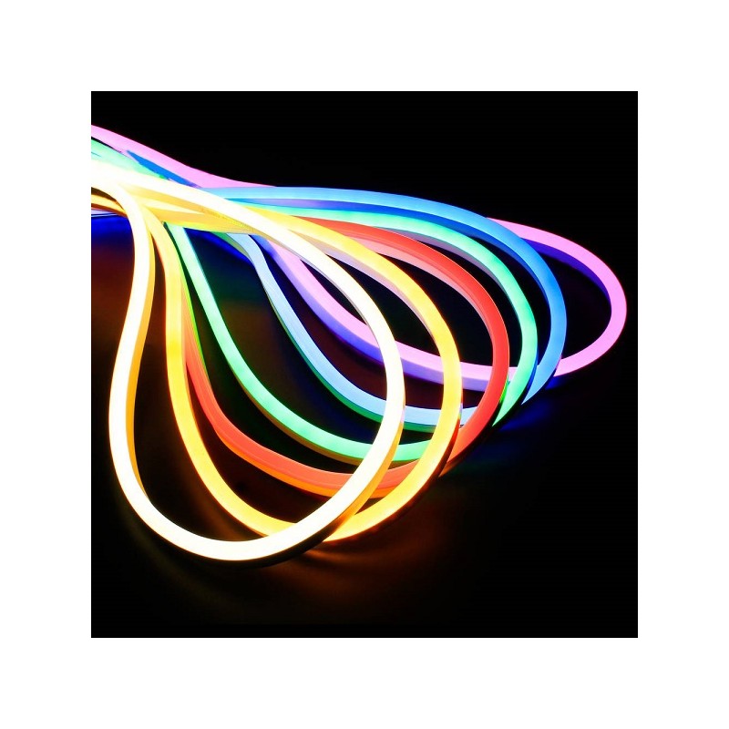 Strip led BLU flessibile effetto neon flex 12V ( confezione da 5 metri ) U-12v-BU LT3017 ABM SRLS® USO ESTERNO IP65 12,30 €