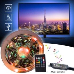 Striscia 3MT LED luce RGB controller musicale per retroilluminazione TV USB IP55 RGB-5V-3MT LT3581  STRISCE LED 8,97 €