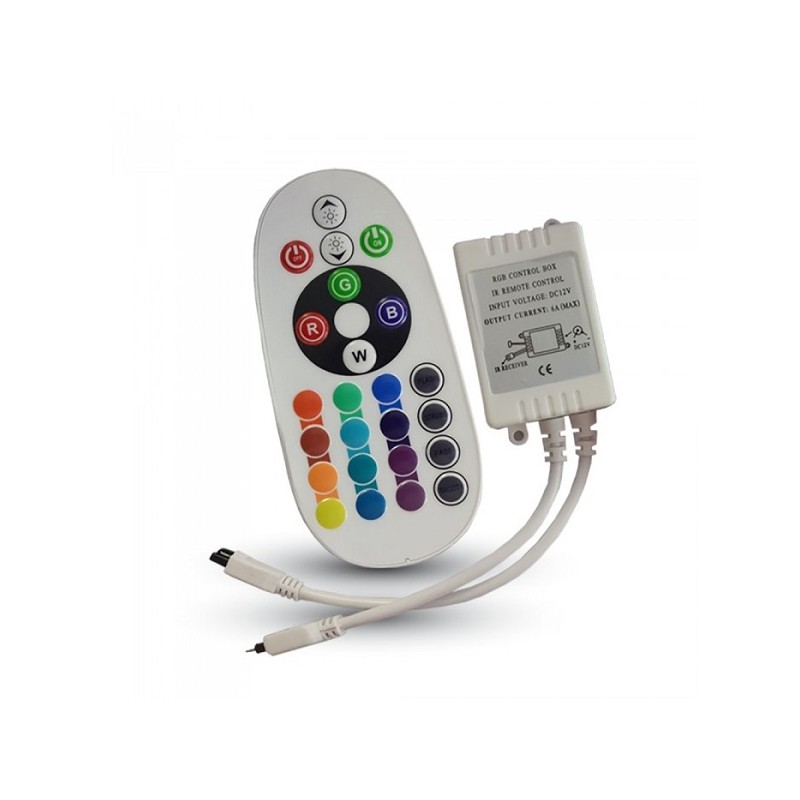 V-TAC VT-2472 Controller per Strip LED RGB con Telecomando 24 Tasti a Infrarossi - SKU 3625 LT2632 ABM SRLS® RGB e RGBW 6,54 €