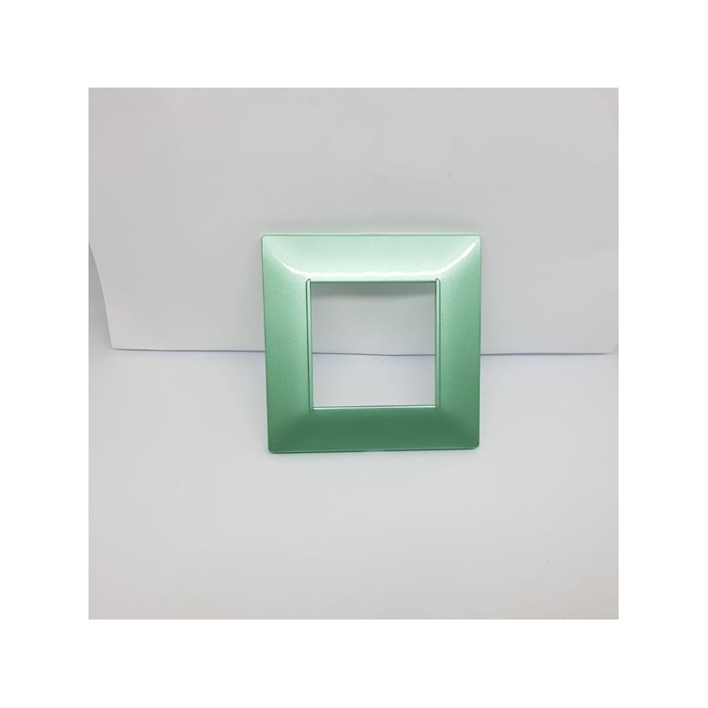Placca per supporti 502 in plastica color verde acqua, compatibile vimar plana codice totm6002-23 LT2754 ABM SRLS® COMPATIBIL...