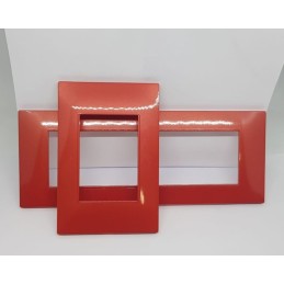 Placca per supporti 502 in plastica colore rosso, compatibile vimar plana codice totm6002-15 LT2722 ABM SRLS® COMPATIBILI VIM...