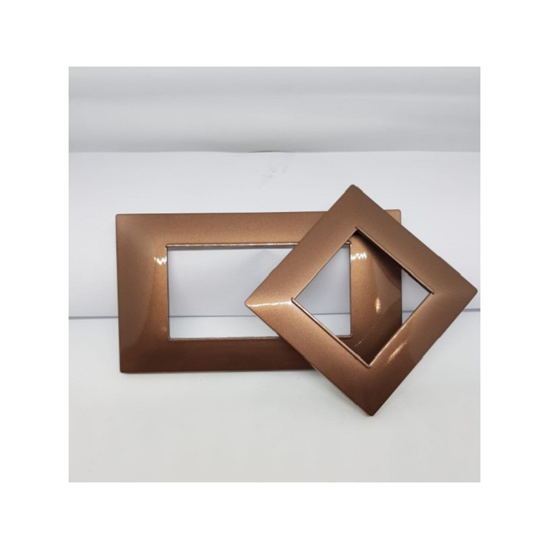 Placca per supporti 503 in plastica colore bronzo, compatibile vimar plana codice totm6003-14 LT2691 ABM SRLS® COMPATIBILI VI...