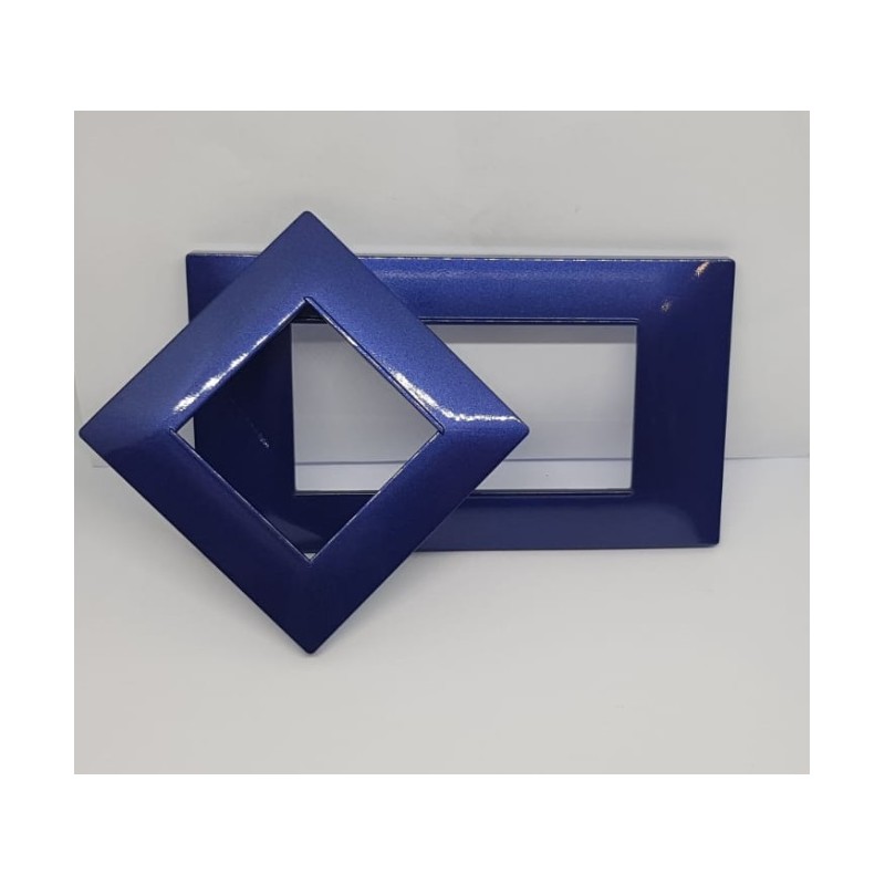 Placca per supporti 503 in plastica colore blu, compatibile vimar plana codice totm6003-10 LT2711 ABM SRLS® COMPATIBILI VIMAR...