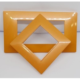 Placca per supporti 504 in plastica colore arancio, compatibile vimar plana codice totm6004-16 LT2680 ABM SRLS® COMPATIBILI V...