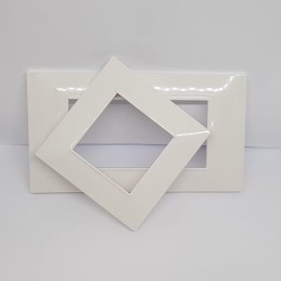 Placca per supporti 507 in plastica colore bianco, compatibile vimar plana codice totm6007-1 LT2685 ABM SRLS® COMPATIBILI VIM...