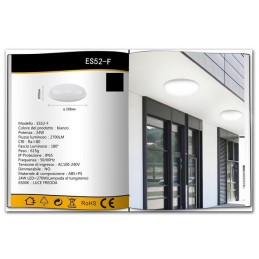 Plafoniera da soffitto 24W luce fredda 6500k ES52-F LT3003 ABM SRLS® PLAFONIERE A LED 15,37 €