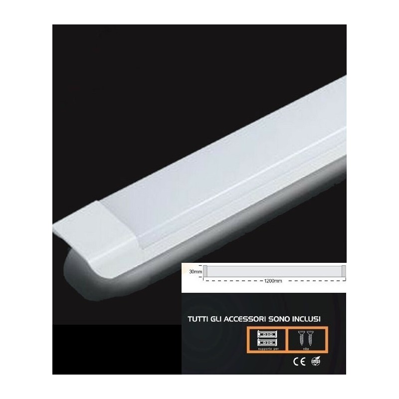 Plafoniera Led Slim 54W 120 cm Bianco CALDO 3000K PF-120C LT3698  PLAFONIERE A LED 15,37 €