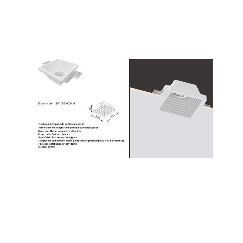 PORTA FARETTO IN GESSO A SCOMPARSA QUADRATO GS-19 LT3074 ABM SRLS® PORTA FARETTI IN GESSO 4,31 €