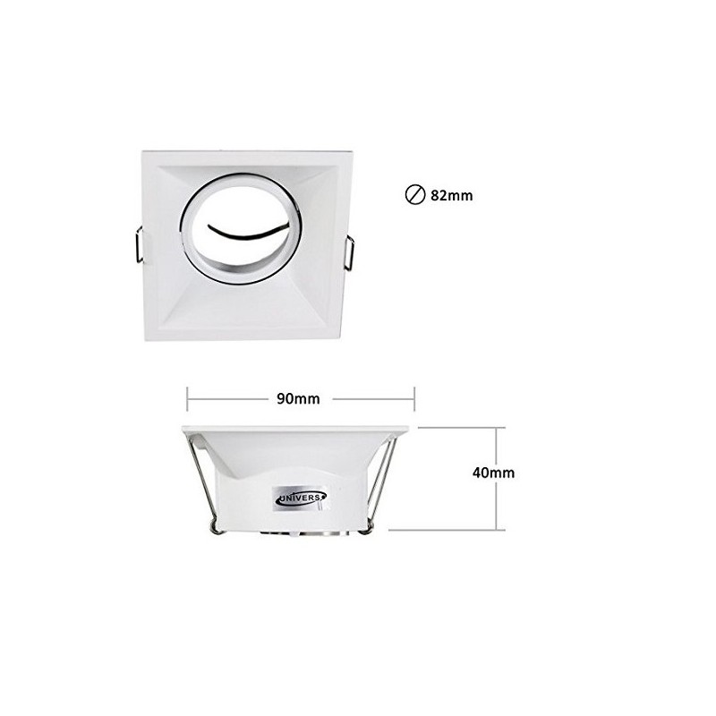 Porta faretto universo P14-GU10-B quadrato bianco