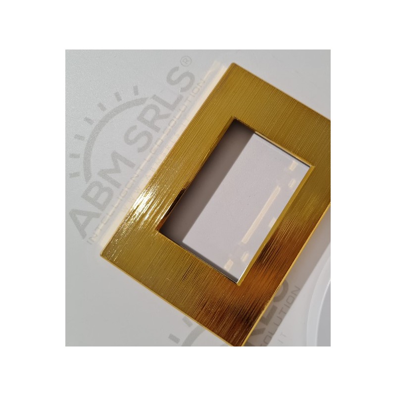 Placca per supporti 504 in plastica colore oro, compatibile vimar plana codice totm6004SL-5 LT3860 ABM SRLS® COMPATIBILI VIMA...
