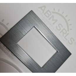 Placca per supporti 504 in plastica colore grigio scuro, compatibile vimar plana codice totm6004SL-8 LT3892 ABM SRLS® COMPATI...