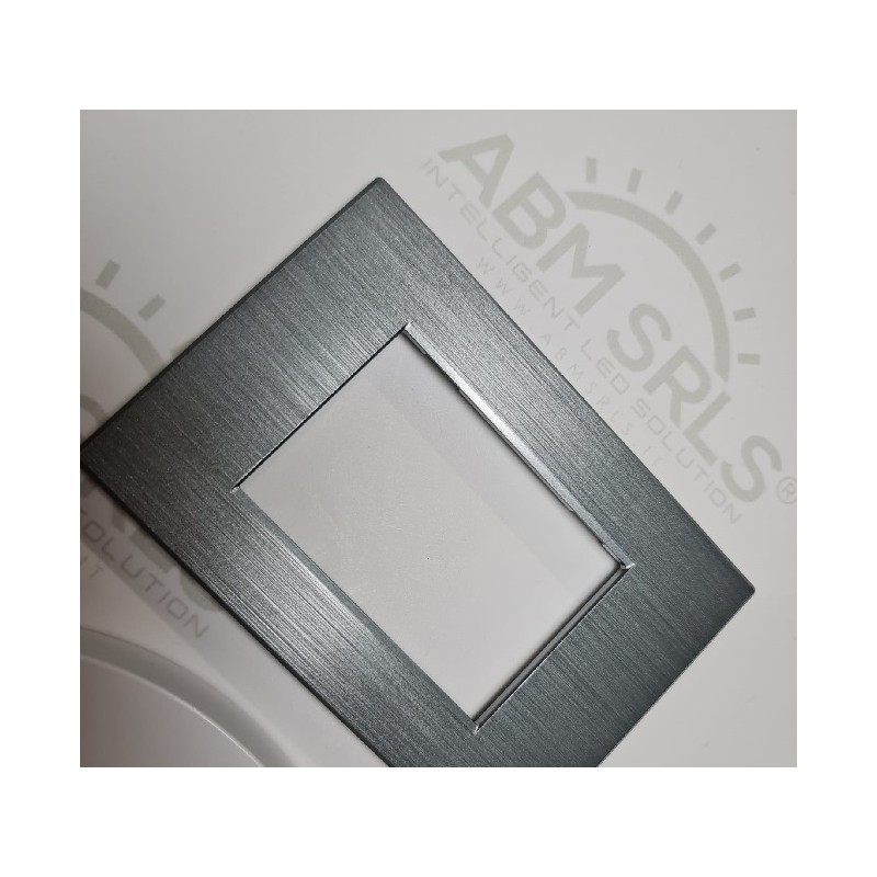 Placca per supporti 504 in plastica colore grigio scuro, compatibile vimar plana codice totm6004SL-8 LT3892 ABM SRLS® COMPATI...