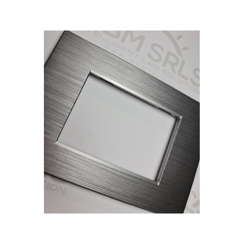 Placca per supporti 504 in plastica colore grigio, compatibile vimar plana codice totm6004SL-20 LT3889 ABM SRLS® COMPATIBILI ...