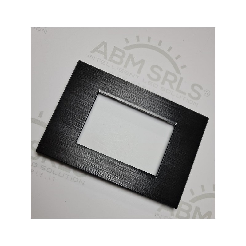 Placca per supporti 507 in plastica colore nero, compatibile vimar plana codice totm6007SL-2 LT3880 ABM SRLS® COMPATIBILI VIM...
