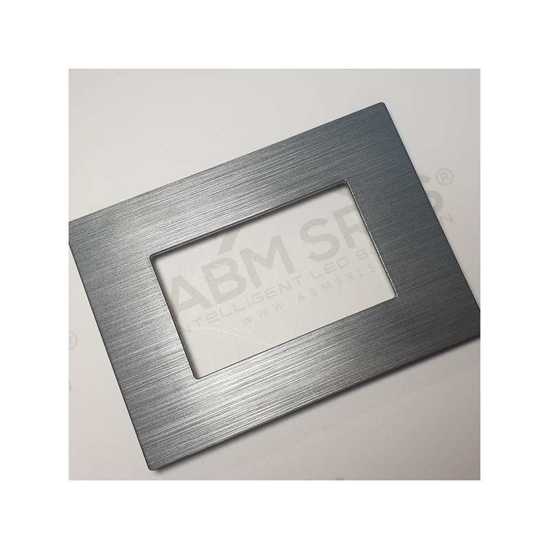 Placca per supporti 504 in plastica colore grigio scuro, compatibile Matix codice totm5004SL-8 LT3915 ABM SRLS® COMPATIBILI M...