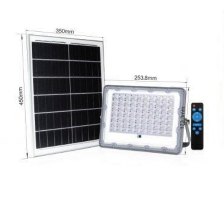 Faro LED 100W con Pannello Solare e Telecomando luce fredda SL-100W LT3974 ABM SRLS® FARI SOLARI 67,12 €