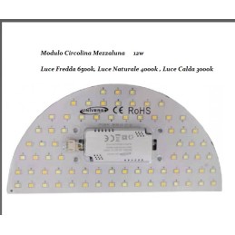 Modulo Circolina Mezzaluna Conversione Led con Calamita 12W CCT 3 Colori Luce Bianca Naturale Calda 1200 lumen CA-3C LT4038  ...