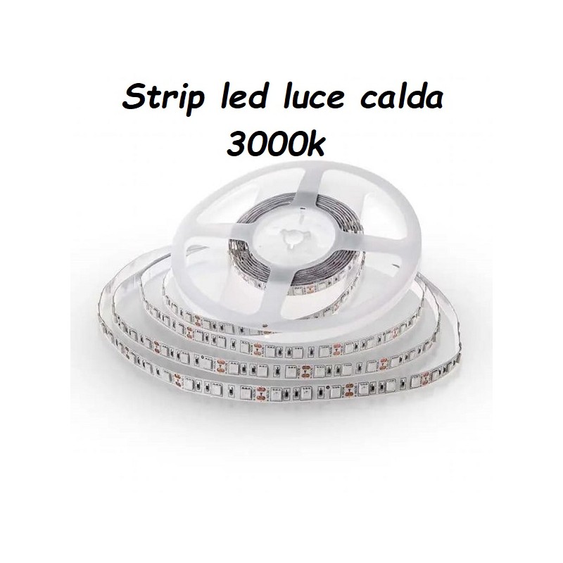 Striscia a led 5050 3000k 11W/mt IP20 12V sku 212122 (confezioni da 5 metri) LT003 ABM SRLS® USO INTERNO IP20 8,25 €