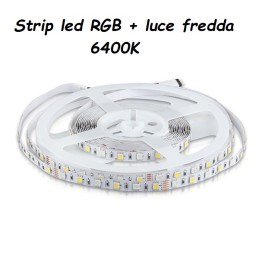 Striscia a led 5050 RGB + luce fredda ( 6000k ) IP20 SKU 212159 (confezioni da 5 metri) LT1872 ABM SRLS® USO INTERNO IP20 14,...