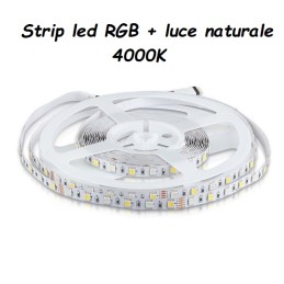 Striscia a led 5050 RGB + luce naturale ( 4000k ) IP20 SKU 212552 (confezioni da 5 metri) LT1871 ABM SRLS® USO INTERNO IP20 1...