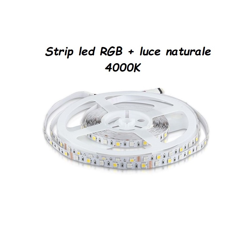 Striscia a led 5050 RGB + luce naturale ( 4000k ) IP20 SKU 212552 (confezioni da 5 metri) LT1871 ABM SRLS® USO INTERNO IP20 1...