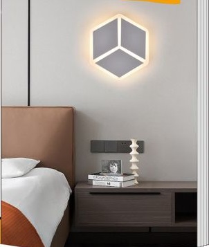 Applique Lampada da parete EFFETTO 3D a muro LED 12W moderna cubo